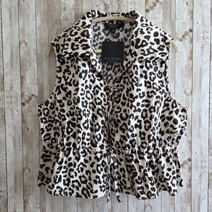 Women's Marc New York Blouse XL Neutral Animal Print